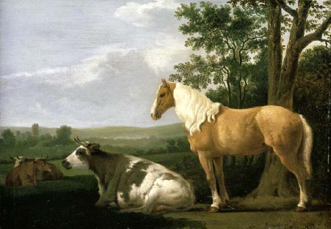 CALRAET, Abraham van A Horse and Cows in a Landscape France oil painting art